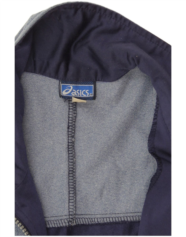 ASICS Veste de survêtement graphique pour hommes, grand, bleu marine, colour block