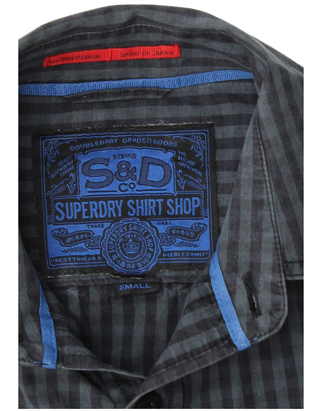 SUPERDRY Chemise Homme Small Bleu Marine Vichy Coton