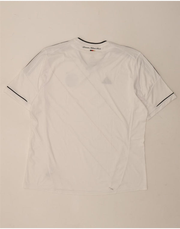 Adidas Mens Deutscher Fussball Bund T-Shirt Top 2XL Blanc Rayé Polyester