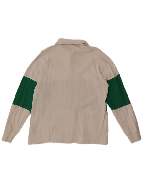 Zara Polo Harvard Graphic Rugby pour femme UK 16 Large Blanc Colorblock