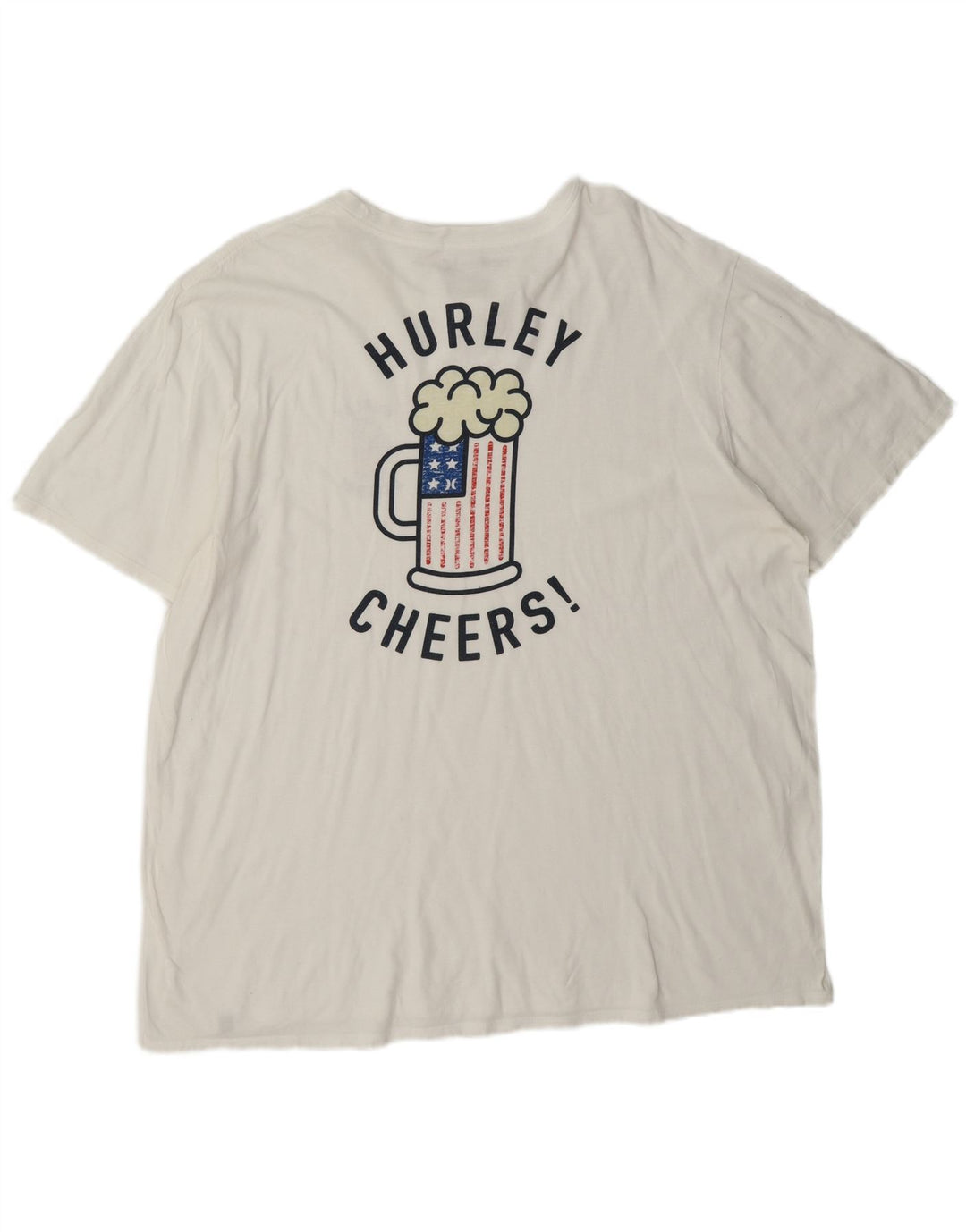 Hurley T-Shirt graphique homme haut 2XL coton blanc