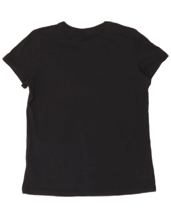Nike Womens Slim Fit Graphic T-Shirt Top UK 14 Grand Noir Coton