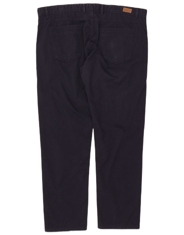 Massimo Dutti Mens Slim Fit Corduroy Trousers EU 48 XL W38 L29 Navy Blue