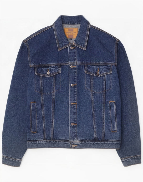 Whispering Smith Veste en jean pour homme UK 40 Large Bleu Coton