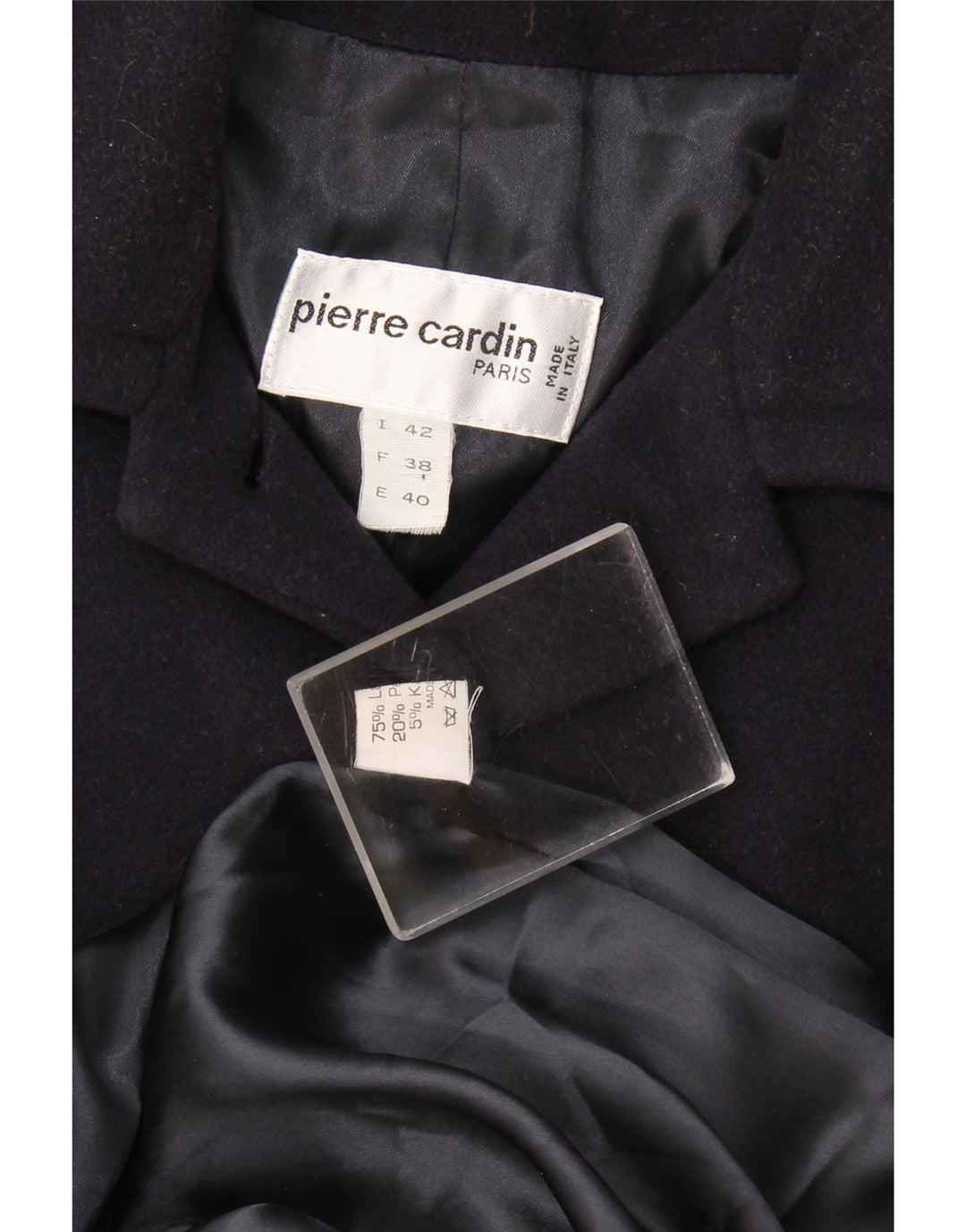 Pierre Cardin Pardessus Oversize Femme IT 42 Laine Bleu Marine Moyen