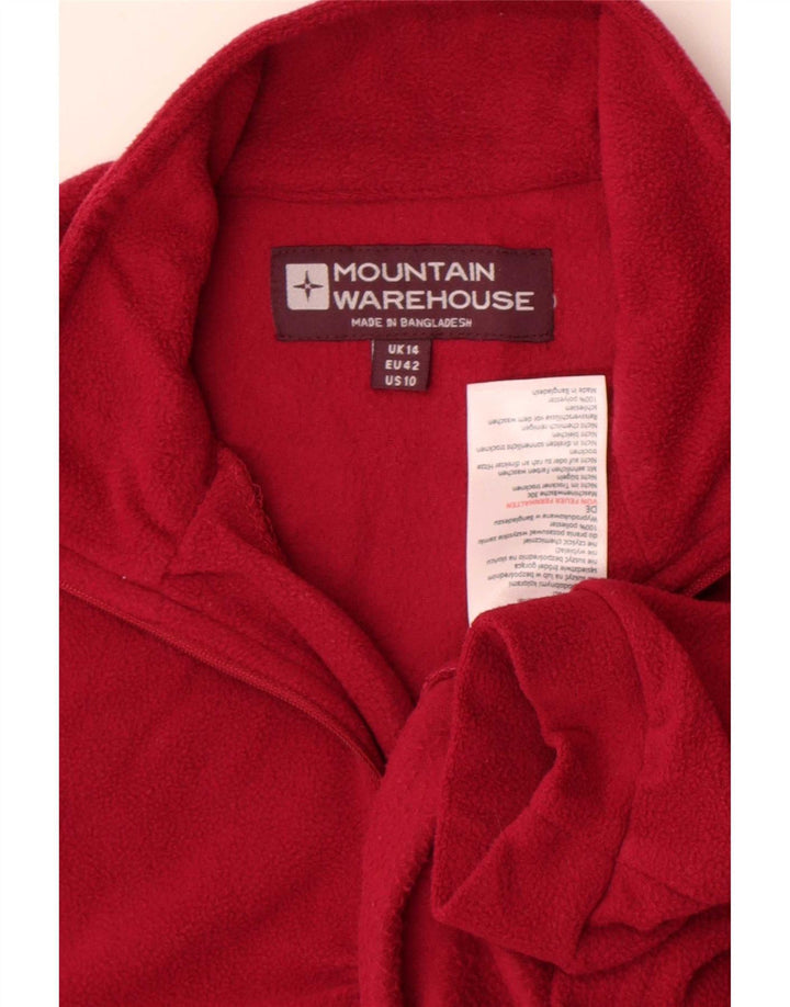 Mountain Warehouse Pull polaire à col zippé pour femme UK 14 Large Rouge Polyester