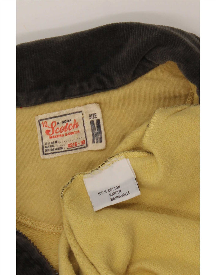 Scotch & Soda Sweat-Shirt à Col Polo Homme Jaune Moyen à Carreaux en Coton