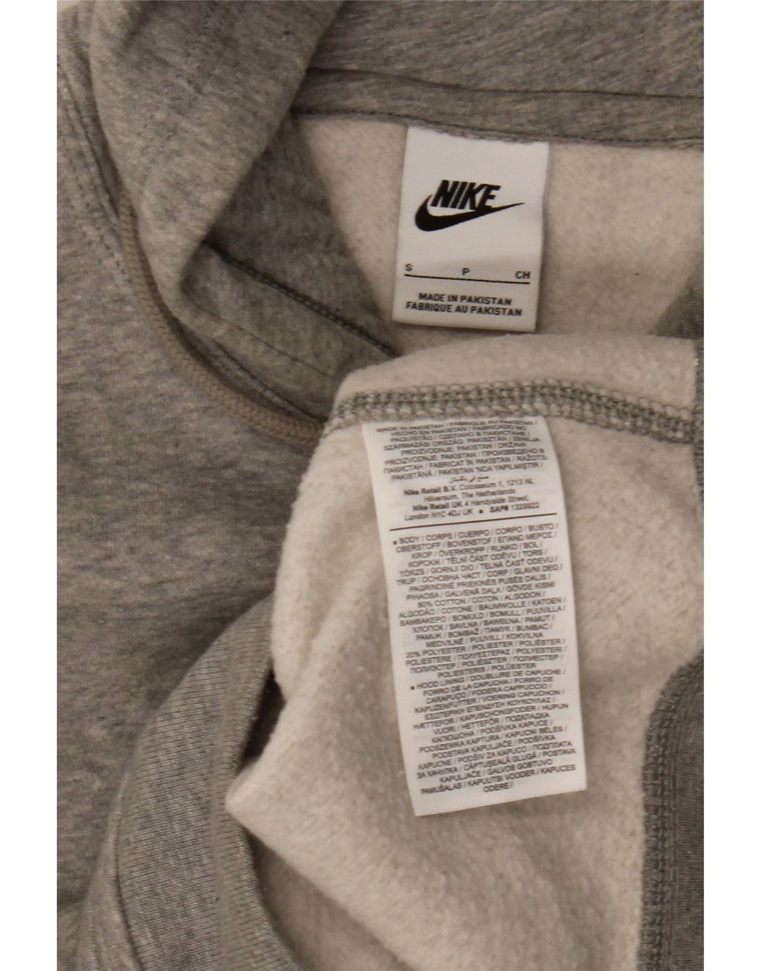 Nike Pull à capuche pour homme en coton moucheté Gris Taille S