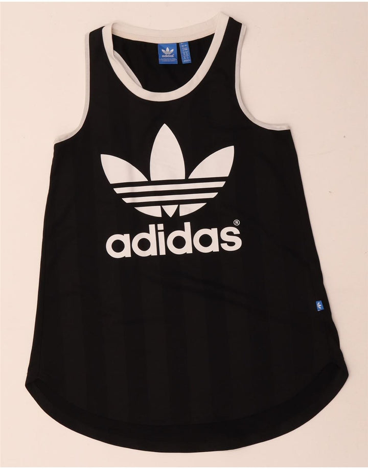 Adidas Débardeur graphique pour femme UK 8 Small Noir Polyester