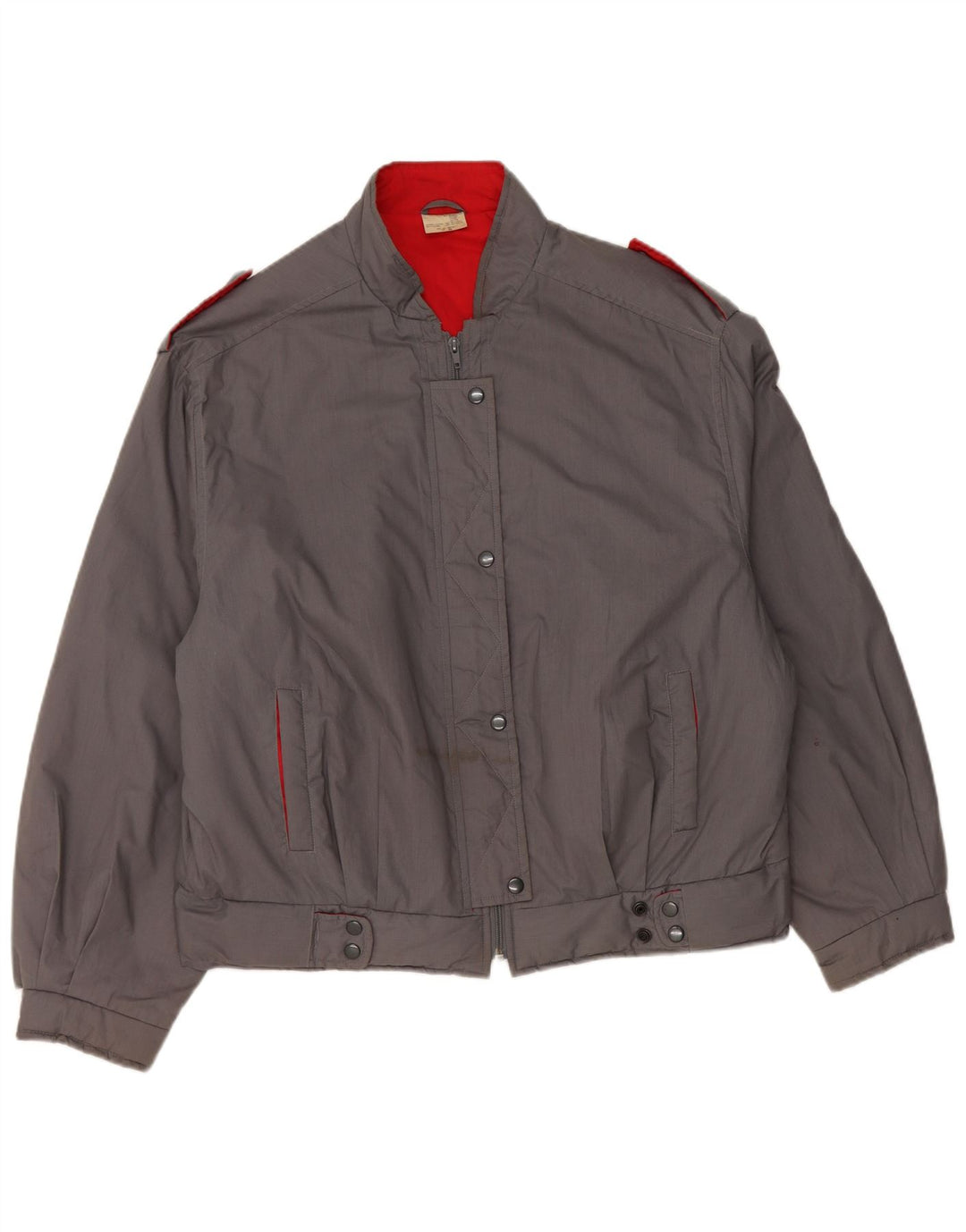 vintage Femmes Surdimensionné Militaire Bomber Jacket IT 48 XL Bleu Marine