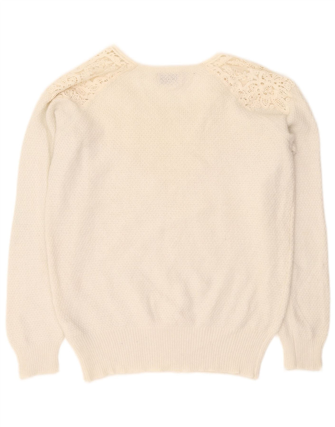 Marks & Spencer Pull à col bateau indigo pour femme UK 12 Blanc moyen