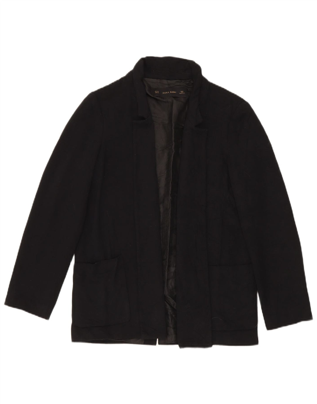 Zara Veste blazer surdimensionnée ouverte pour femme UK 6 XS Noir