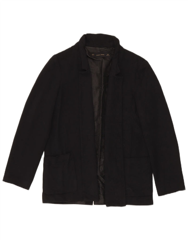 Zara Veste blazer surdimensionnée ouverte pour femme UK 6 XS Noir