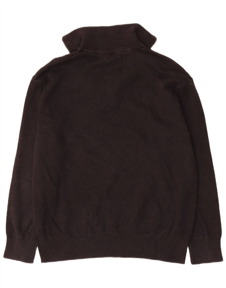 Zara Pull à col zippé pour homme en coton noir moyen