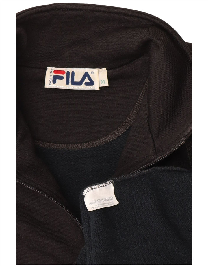 FILA Veste de survêtement graphique pour femme UK 14 Noir moyen Polyester
