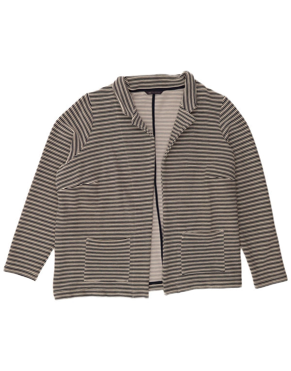 Marks & Spencer Veste blazer ouverte pour femme UK 24 4XL Bleu marine rayé