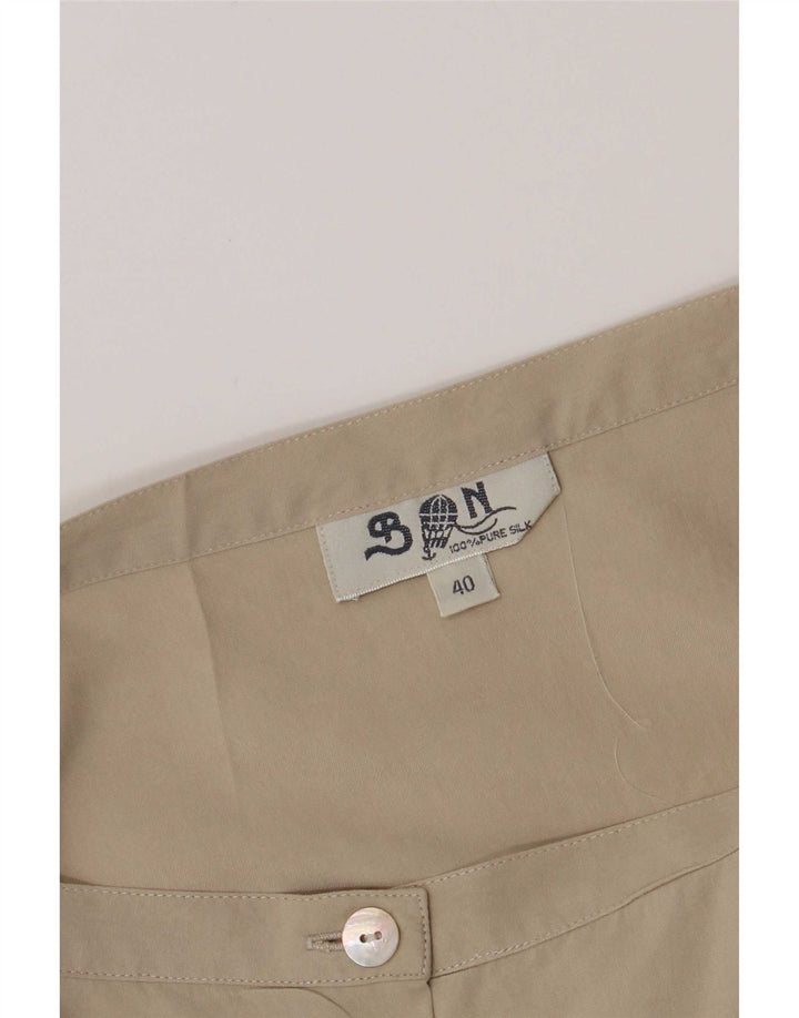 Blunauta Jupe trapèze pour femme IT 40 Small W28 Beige Soie