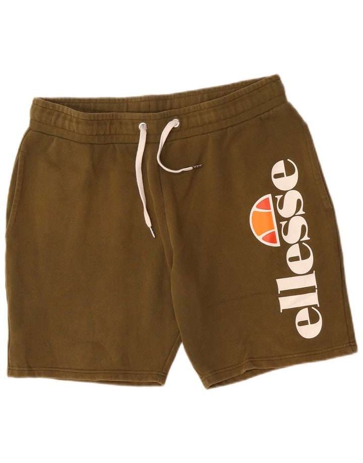 Ellesse Short de sport graphique pour hommes, grand coton kaki