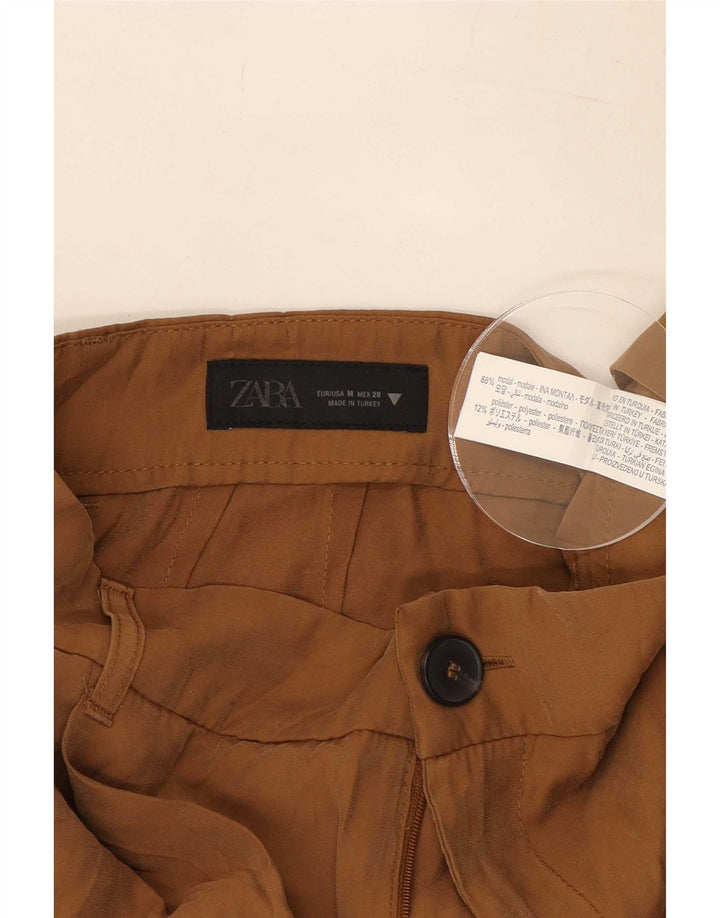 Zara Pantalon Pegged Femme Moyen W30 L29 Marron Modal