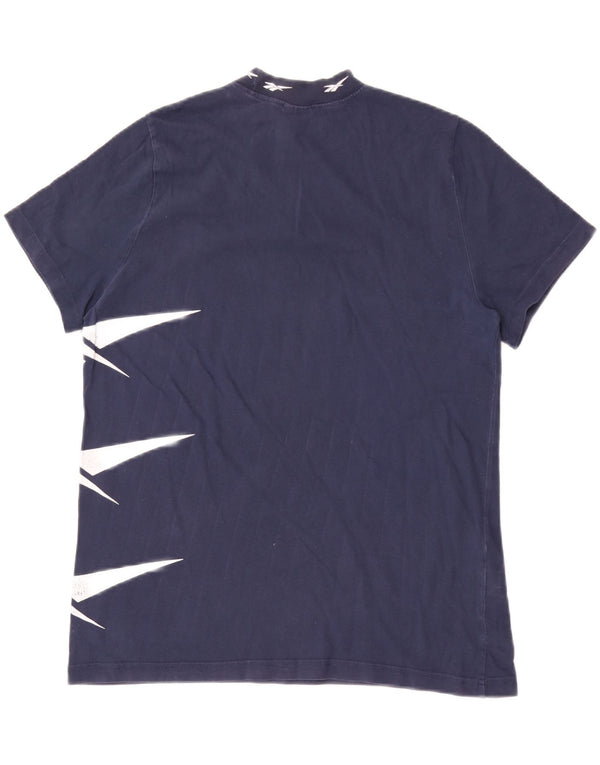 Reebok T-shirt graphique pour femme UK 16 Large Bleu marine Coton