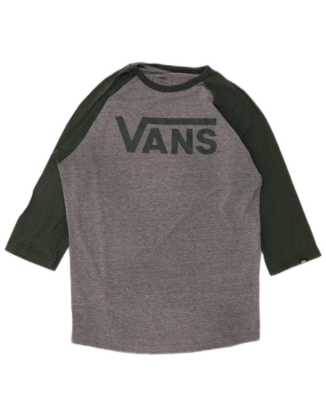 Vans Haut graphique à manches 3/4 pour homme, coupe personnalisée, petit, gris, coton color block