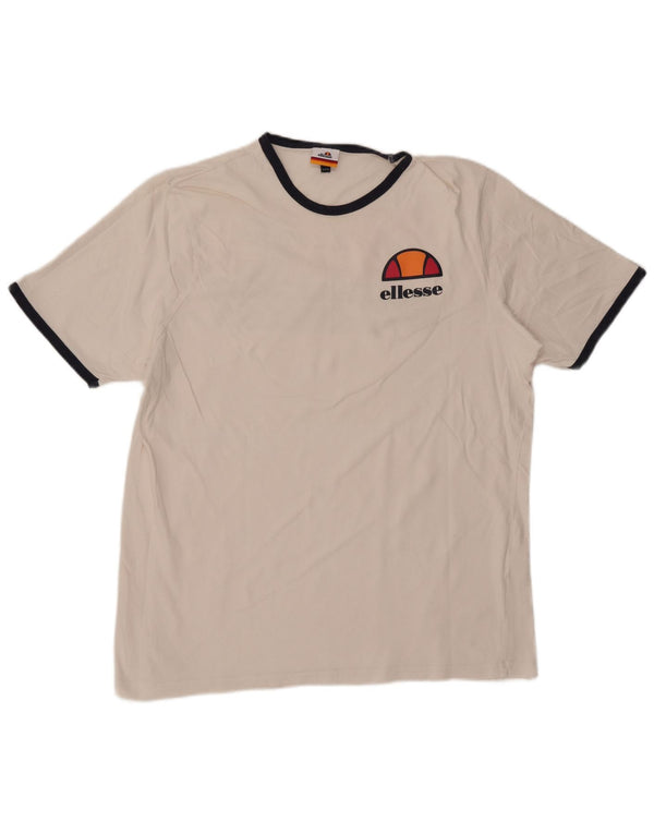Ellesse T-shirt graphique pour homme 4XL Blanc Coton