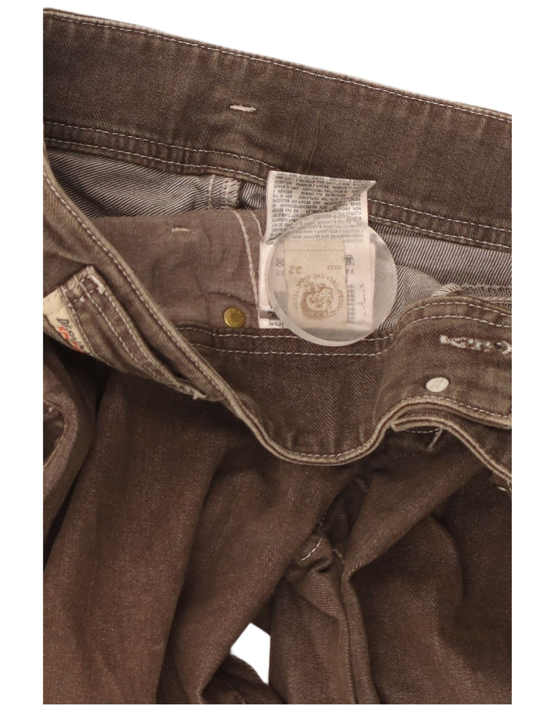 Diesel Jean Slim Femme W32 L35 Marron Coton
