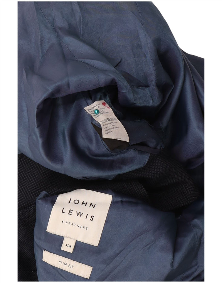 John Lewis Veste blazer coupe slim à 2 boutons pour homme UK 42 XL en laine bleu marine