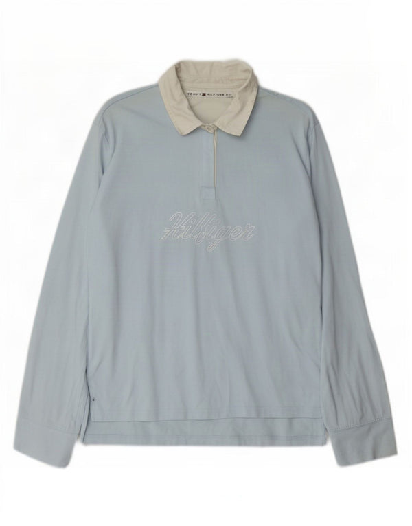 Tommy Hilfiger Polo de rugby à manches longues pour femme UK 18 XL Bleu