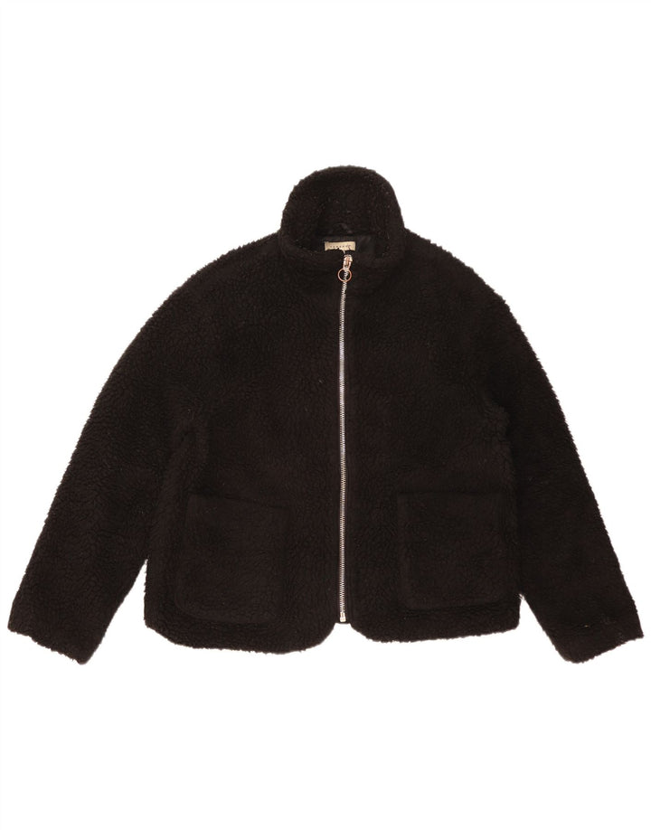 Topshop Veste polaire surdimensionnée pour femme UK 44 Medium Noir Polyester