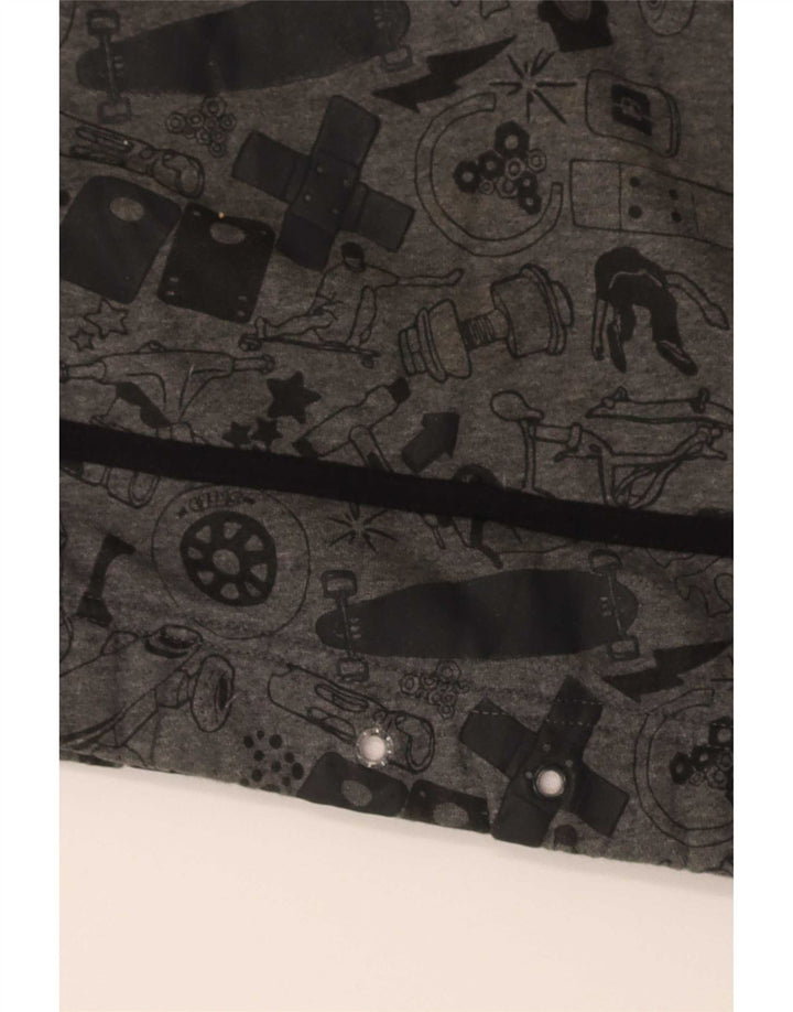 Adidas Pull à capuche graphique à motif abstrait pour hommes, petit coton gris