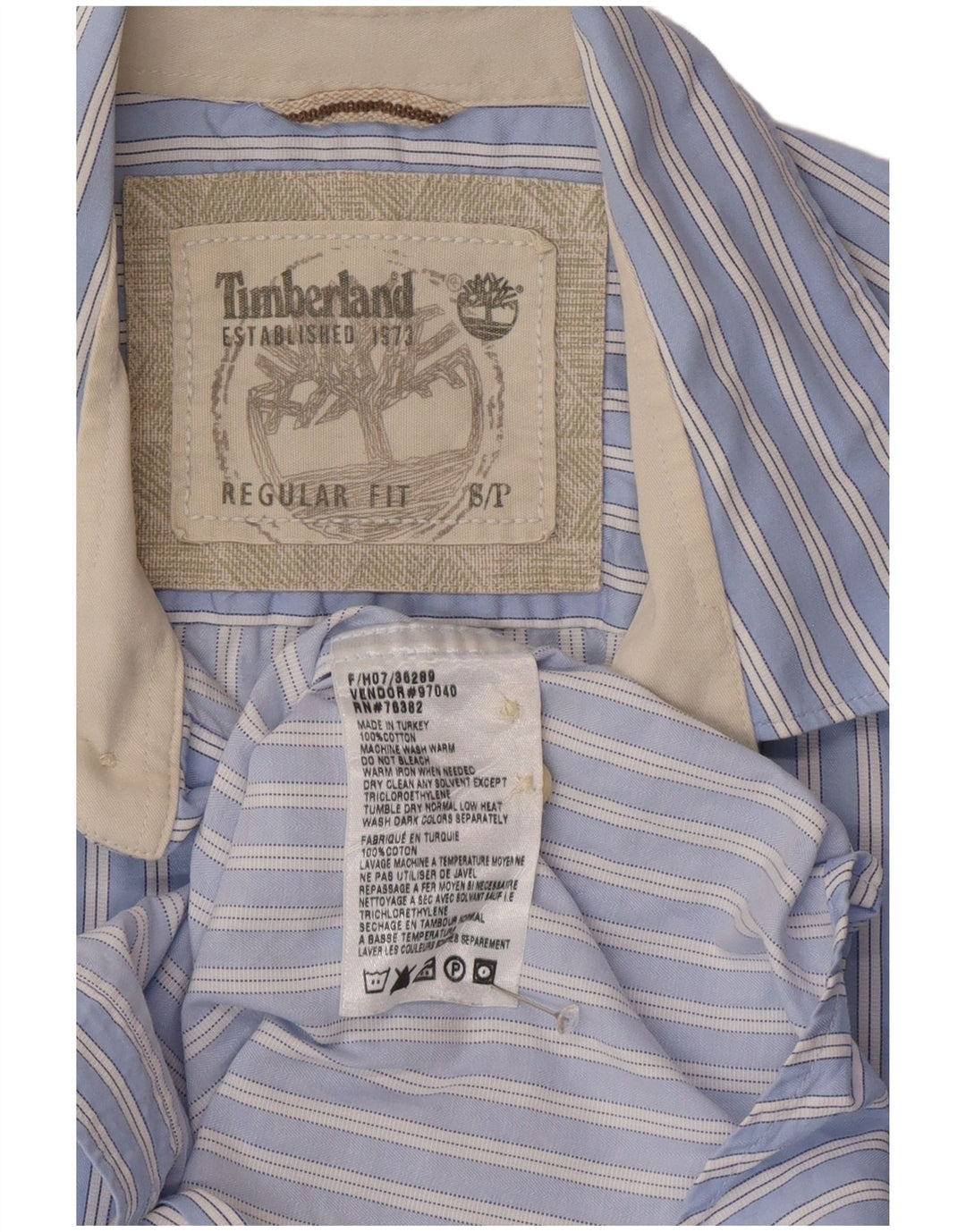 Timberland Chemise Regular Fit Homme Petit Bleu Rayé Coton