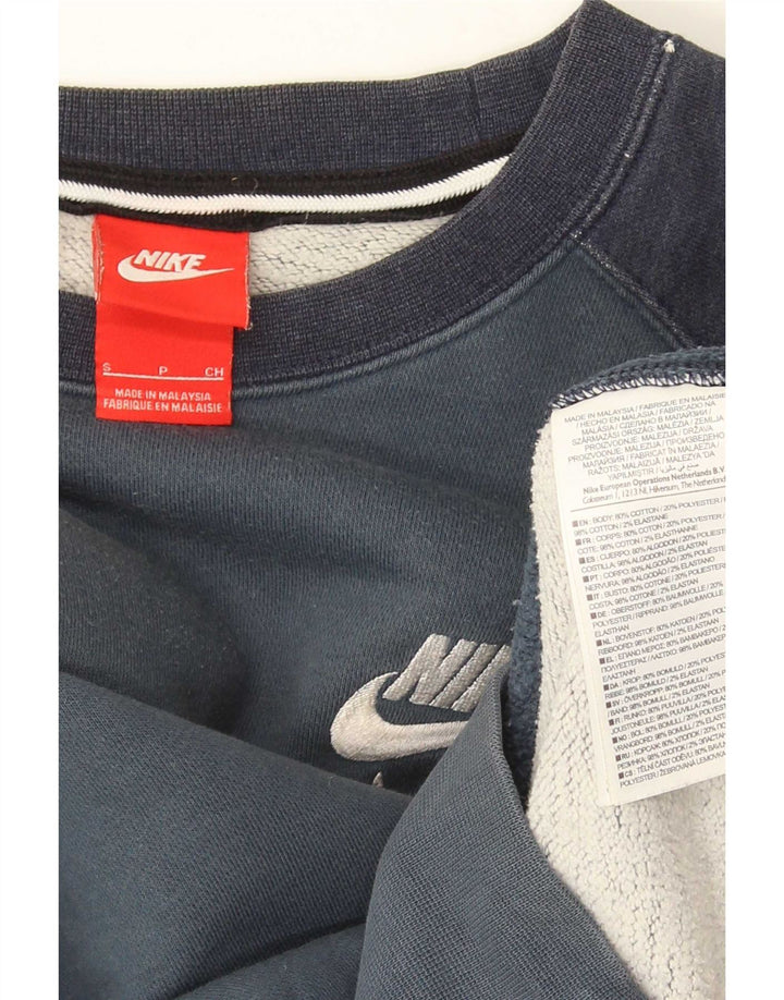 Nike Sweat-shirt pour homme en coton color block Bleu marine Taille S