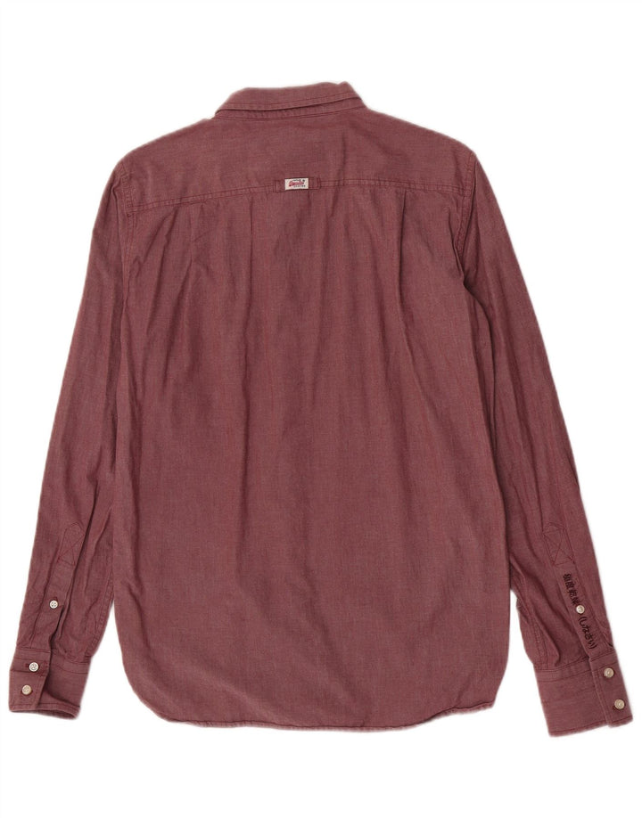 Superdry Chemise Homme Coton Bordeaux Moyen