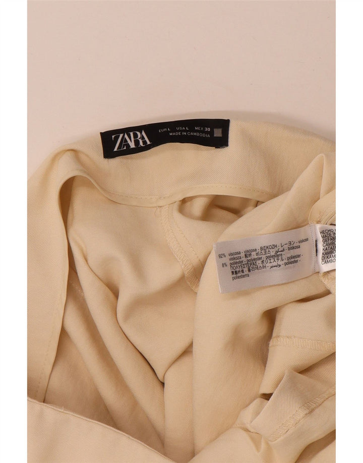 Zara Femme Jupe Crayon Large W34 Beige Viscose