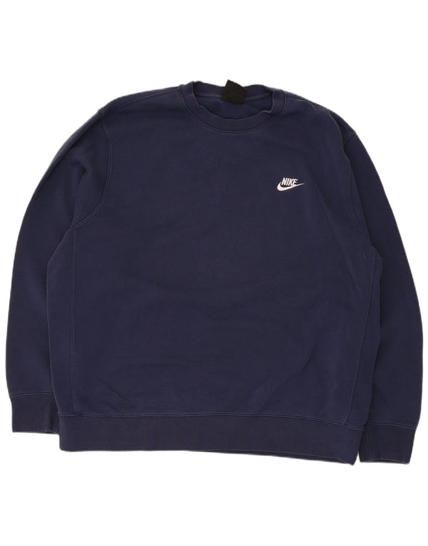 Nike Homme Sweatshirt Jumper XL Bleu Marine Coton