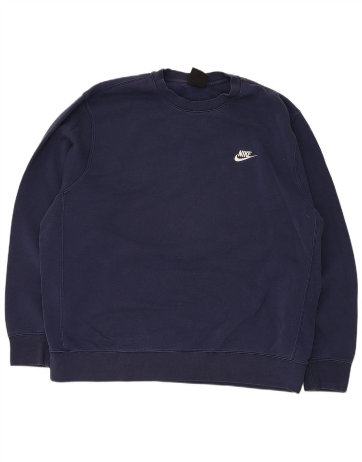 Nike Homme Sweatshirt Jumper XL Bleu Marine Coton