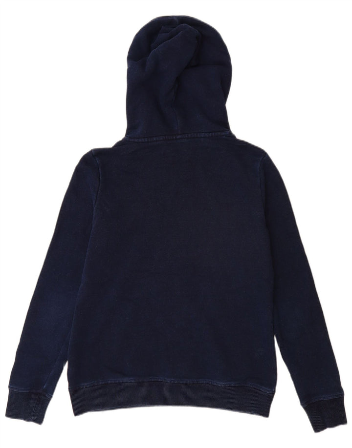SUPERDRY Pull à capuche pour femme UK 8 Small Bleu marine Coton