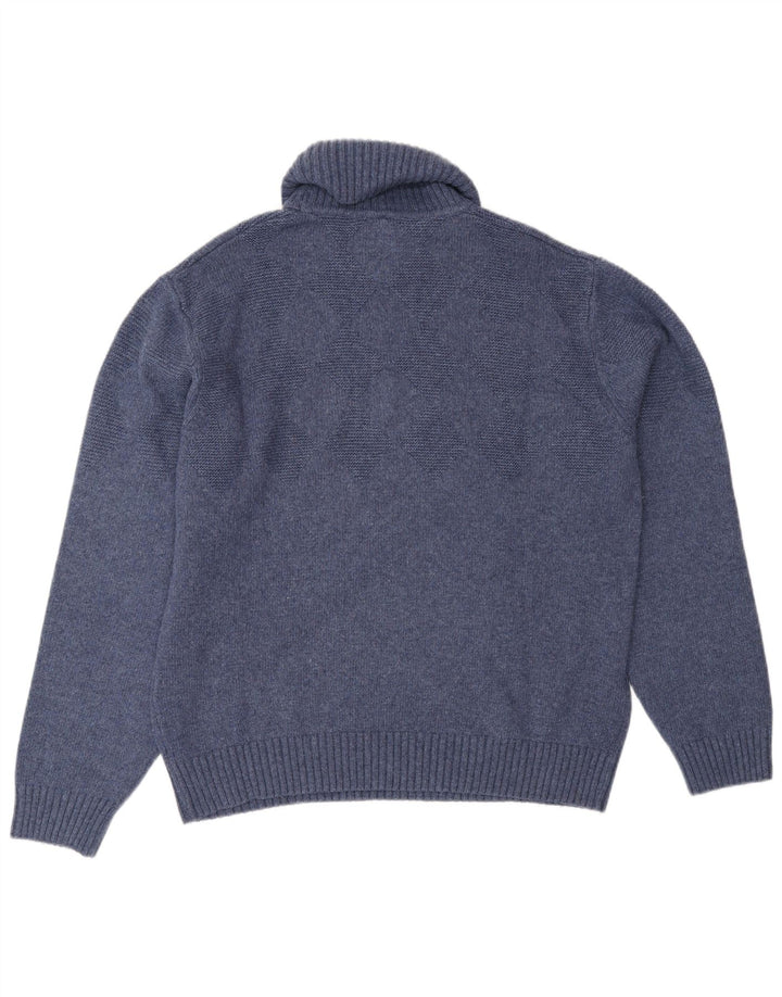 SIR RAPHAEL Pull col roulé pour femme UK 20 2XL Bleu marine Laine
