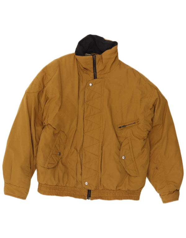 vintage Mens Rembourré Bomber Jacket IT 48 Brun Moyen