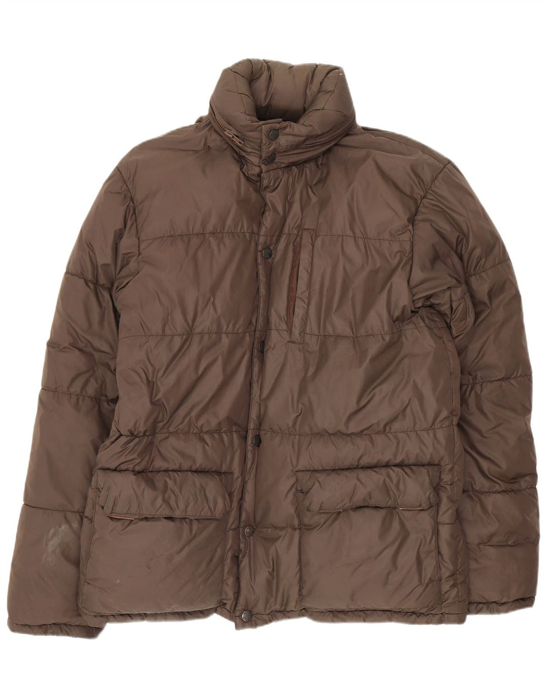 Alberto Aspesi Veste matelassée à capuche pour homme UK 36 Petit nylon marron
