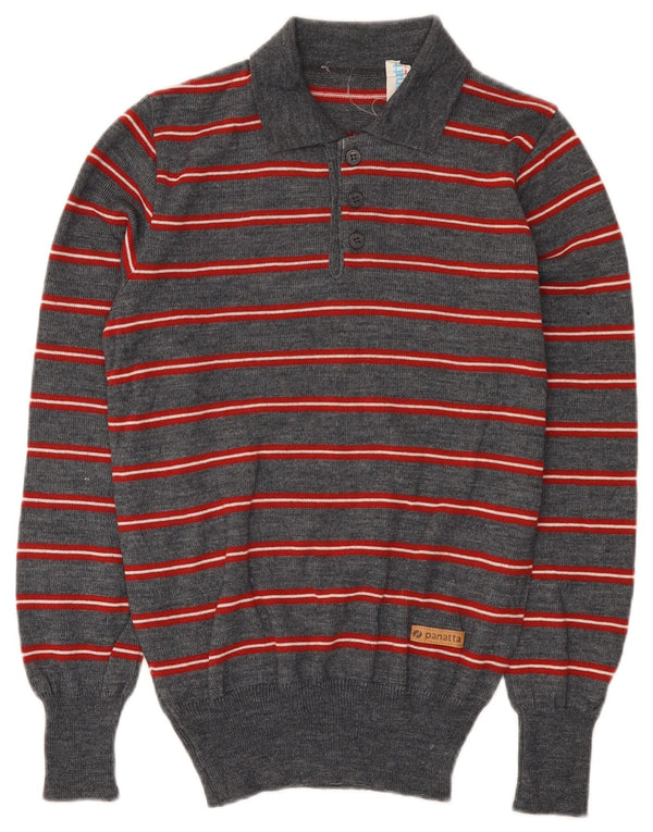 panatta Pull col polo pour homme IT 44 XS Gris rayé en laine