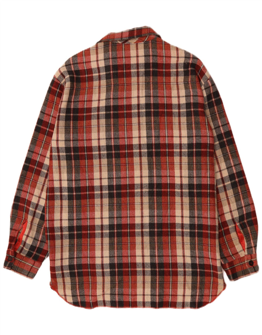 Benetton Surchemise Femme Chemise Oversize UK 18 XL Rouge Carreaux Polyester