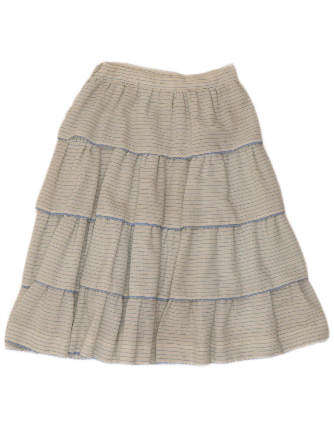 jupe à plusieurs niveaux femme vintage W26 Petite rayée blanche