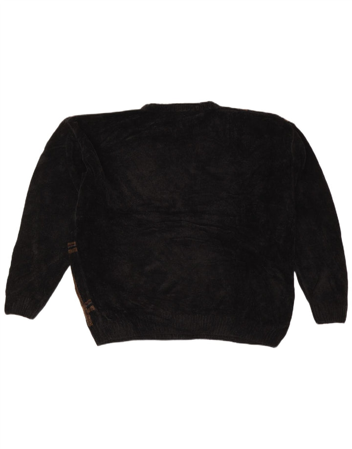 DOCKERS Pull Col Rond Homme XL Noir Carreaux Acrylique