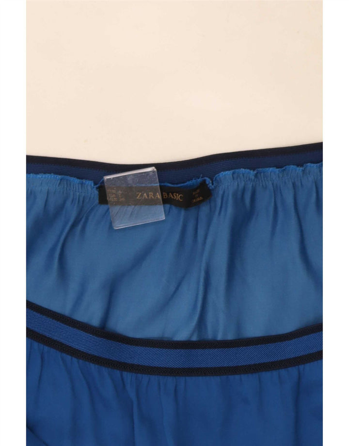 Zara Femme Jupe A-Line Large W30 Bleu