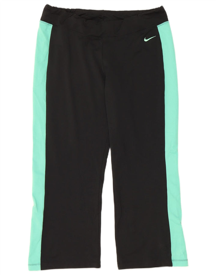 NIKE Pantalon de survêtement Capri pour femme US 12/14 Large Noir Colourblock