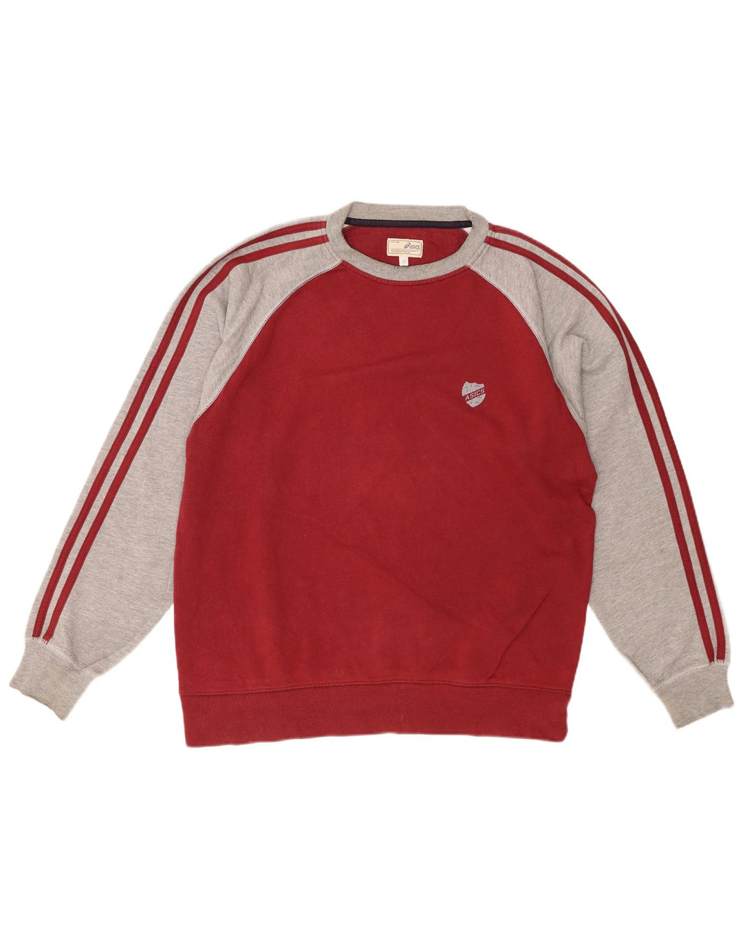 ASICS Sweat-shirt pour homme en coton color block rouge moyen