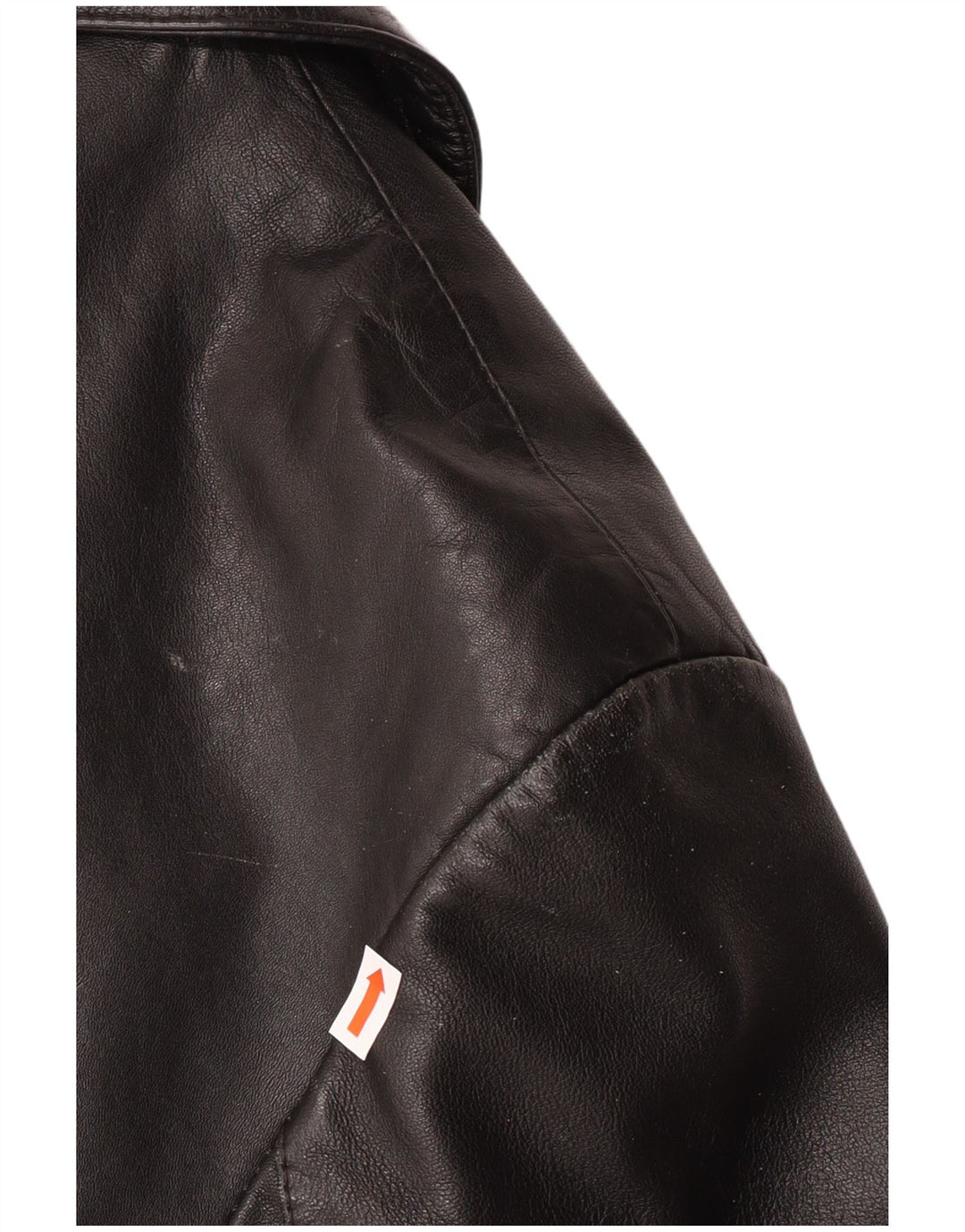 veste en cuir femme vintage UK 16 Grand cuir noir
