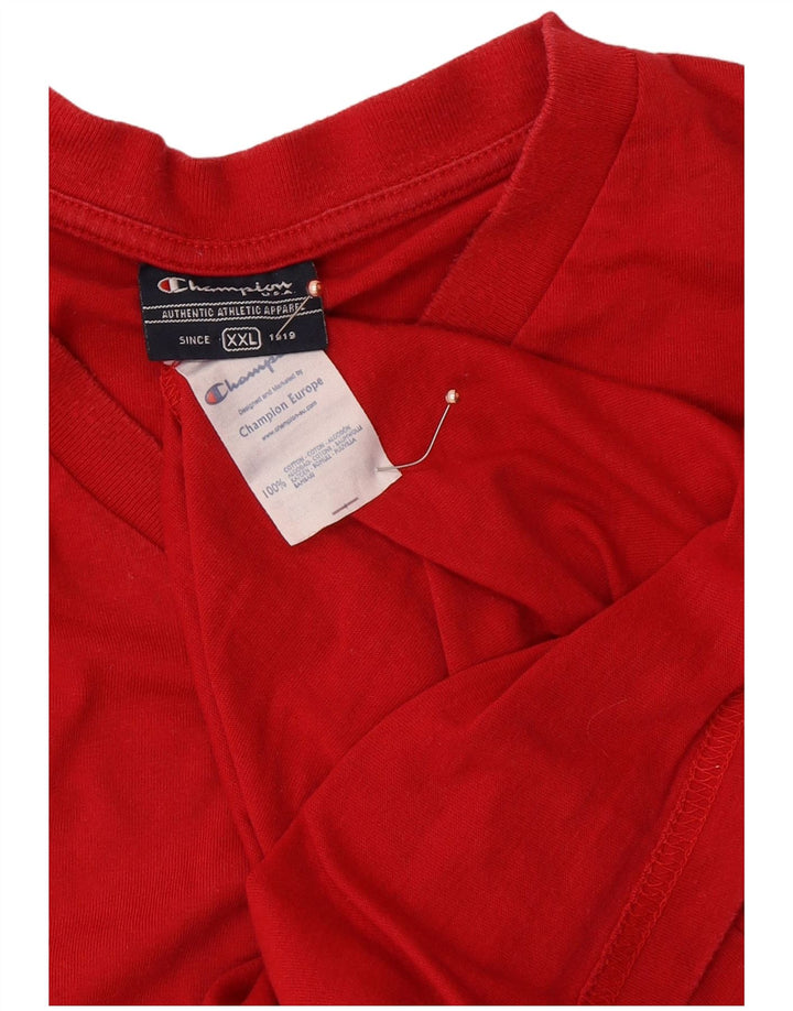 CHAMPION T-Shirt Homme Top 2XL Rouge Coton